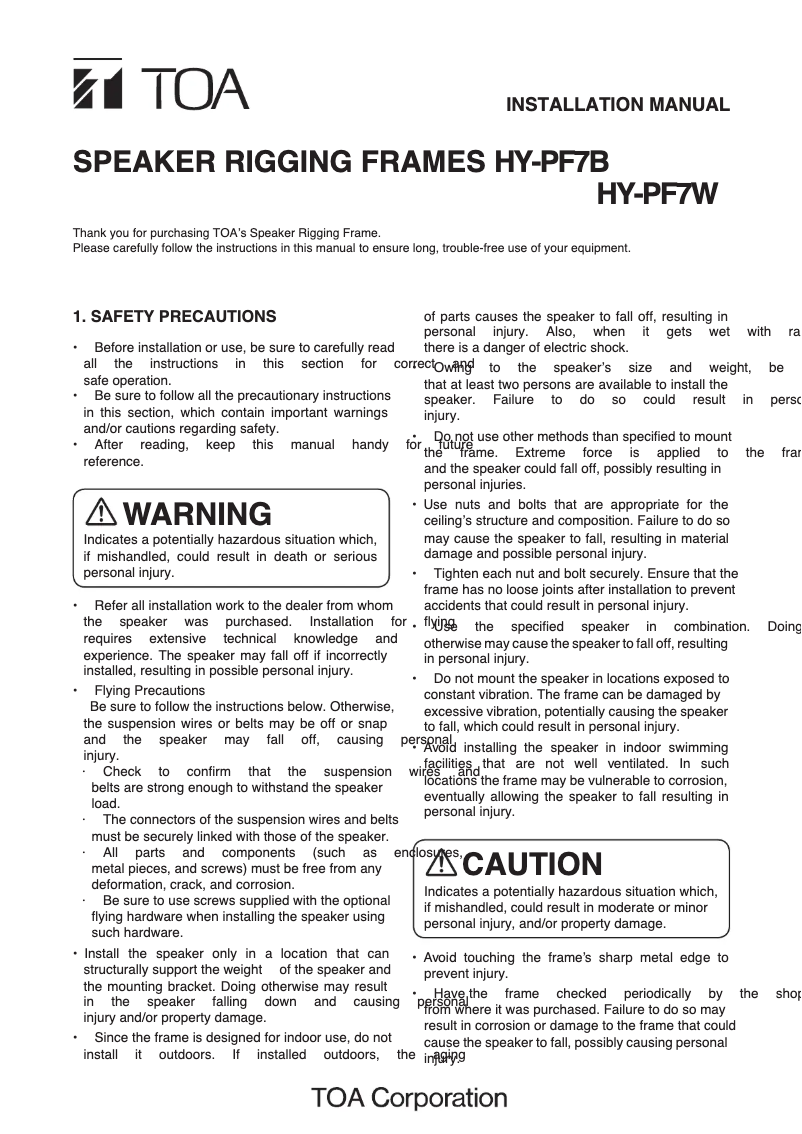 Imagen de la primera página del manual del dispositivo HY-PF7B