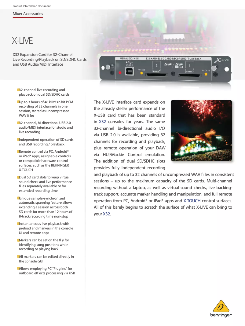 Image de la première page du manuel de l'appareil X-LIVE