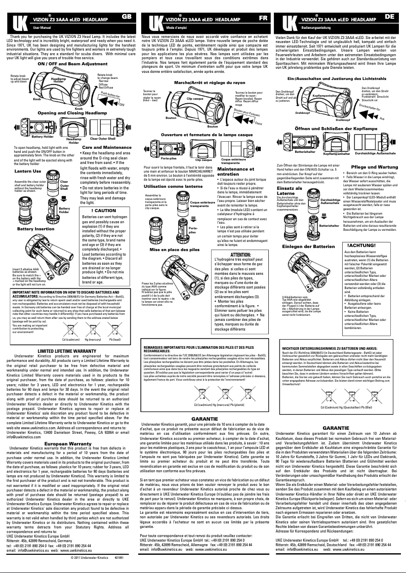 Image de la première page du manuel de l'appareil Vizion Z3