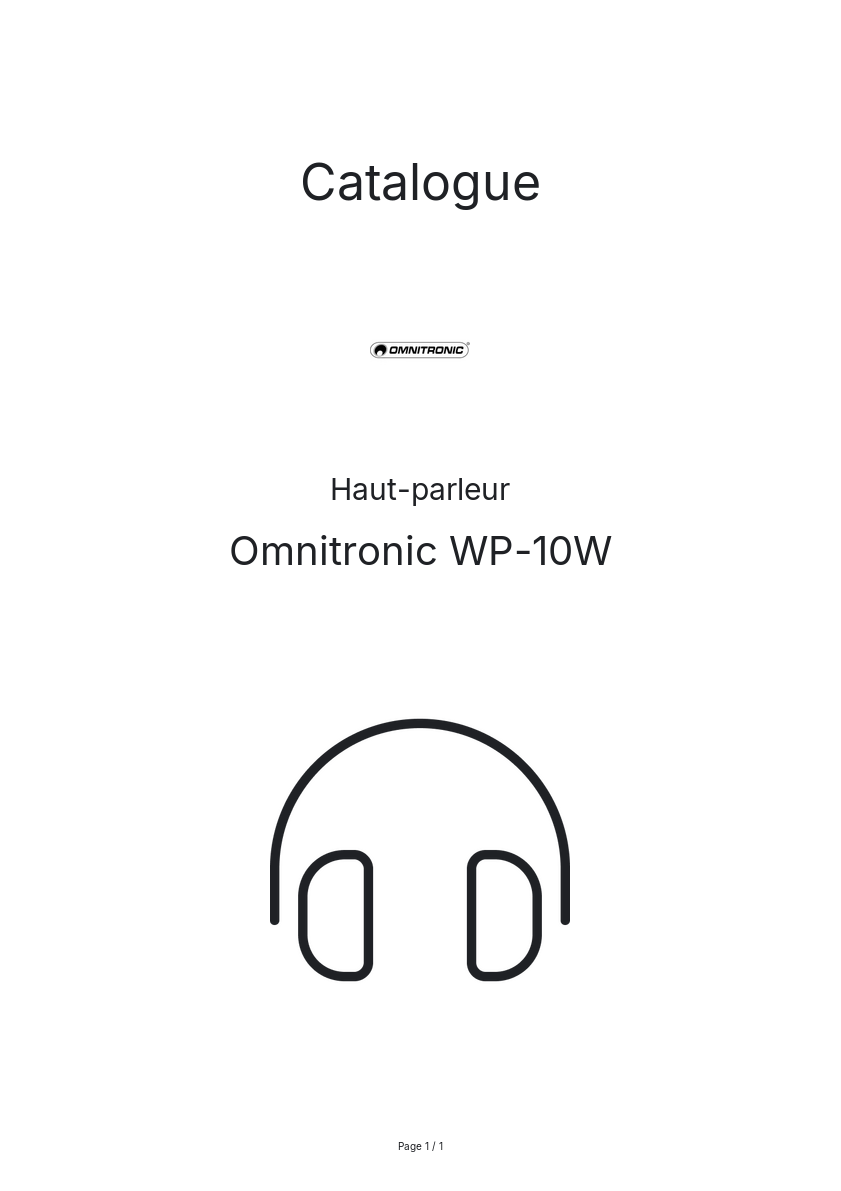 Image de la première page du manuel de l'appareil WP-10W