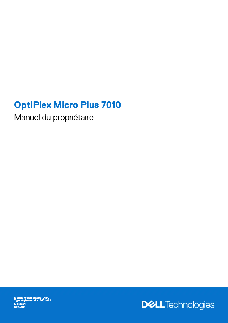 Image de la première page du manuel de l'appareil OptiPlex Micro Plus 7010