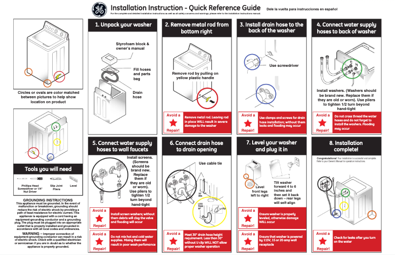 Page n°1 - Guide d'installation Hotpoint VBSR3100GWW