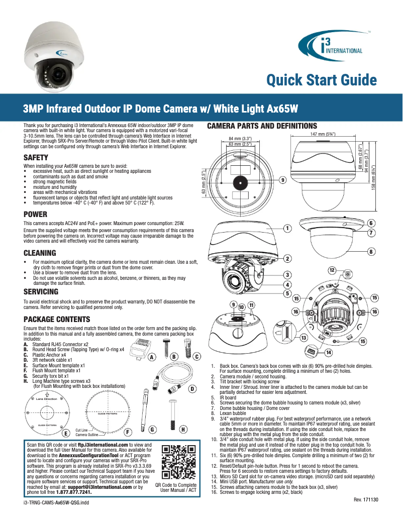 Page 1 de la notice Manuel utilisateur i3International Ax65W