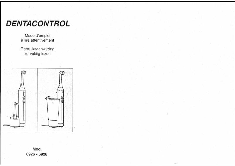 Image de la première page du manuel de l'appareil Dentacontrol 6926