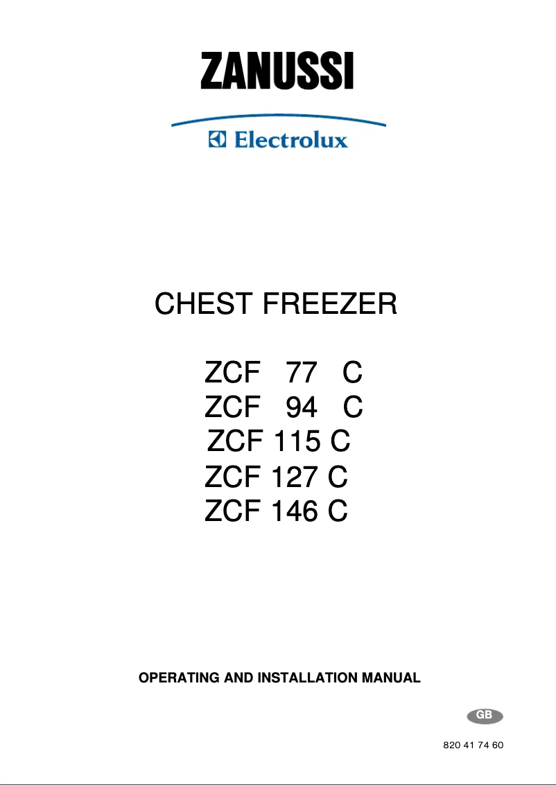Image de la première page du manuel de l'appareil ZCF77C