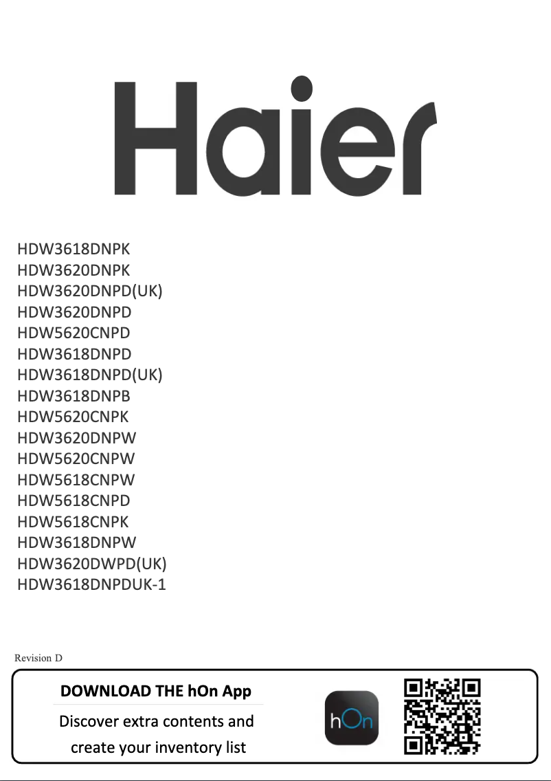 Page n°1 - Label énergétique Haier HDW3620DNPW