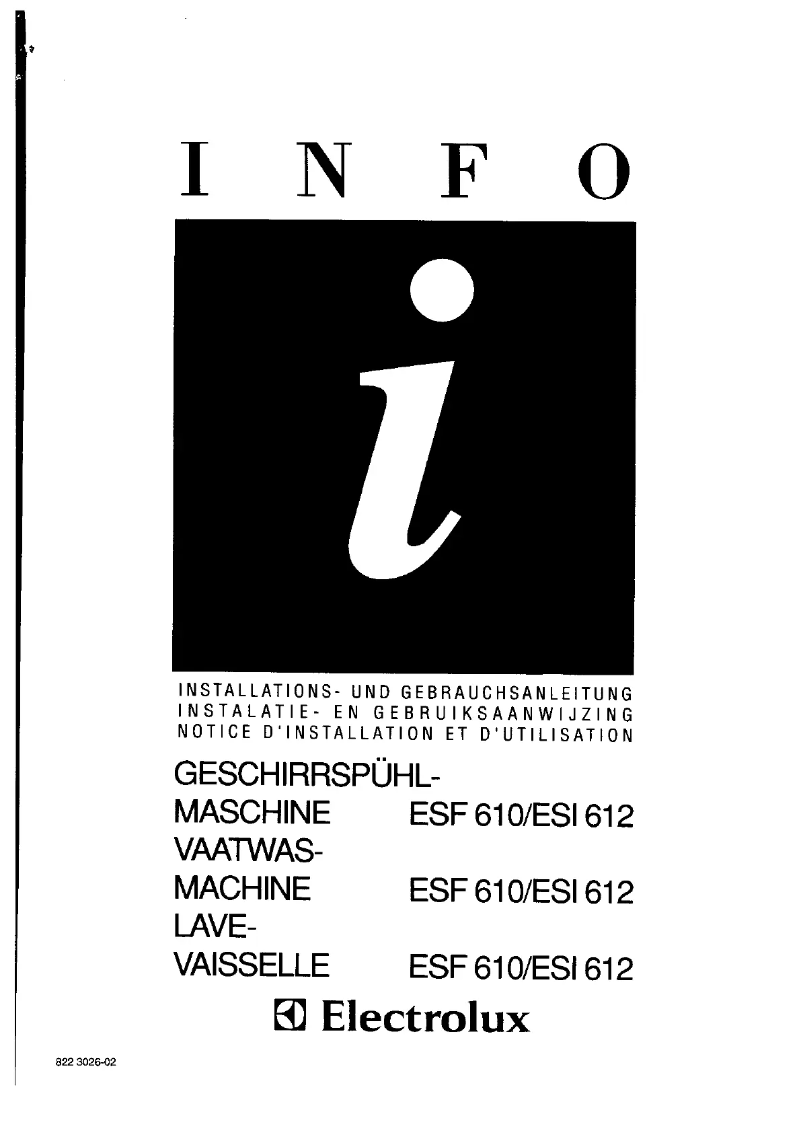 Page n°1 - Manuel utilisateur Electrolux ESI 612