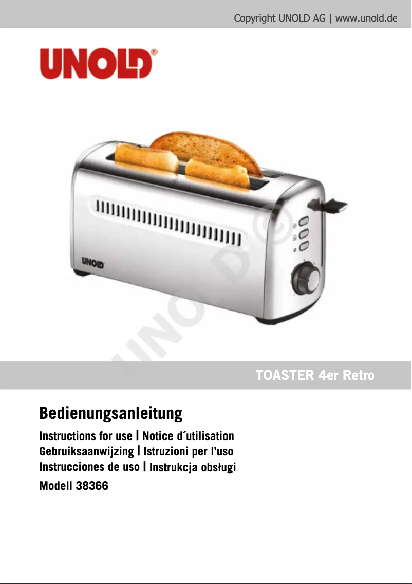 Page n°1 - Manuel utilisateur Unold 38366