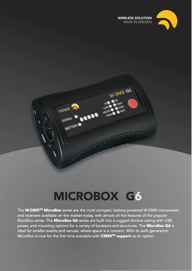 Page 1 de la notice Fiche technique Wireless Solution Micro R-512 G6