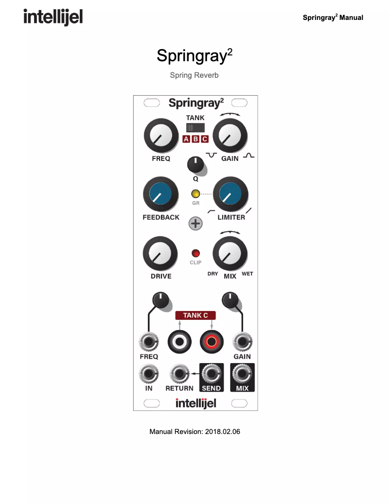 Page 1 de la notice Manuel utilisateur Intellijel Springray 2