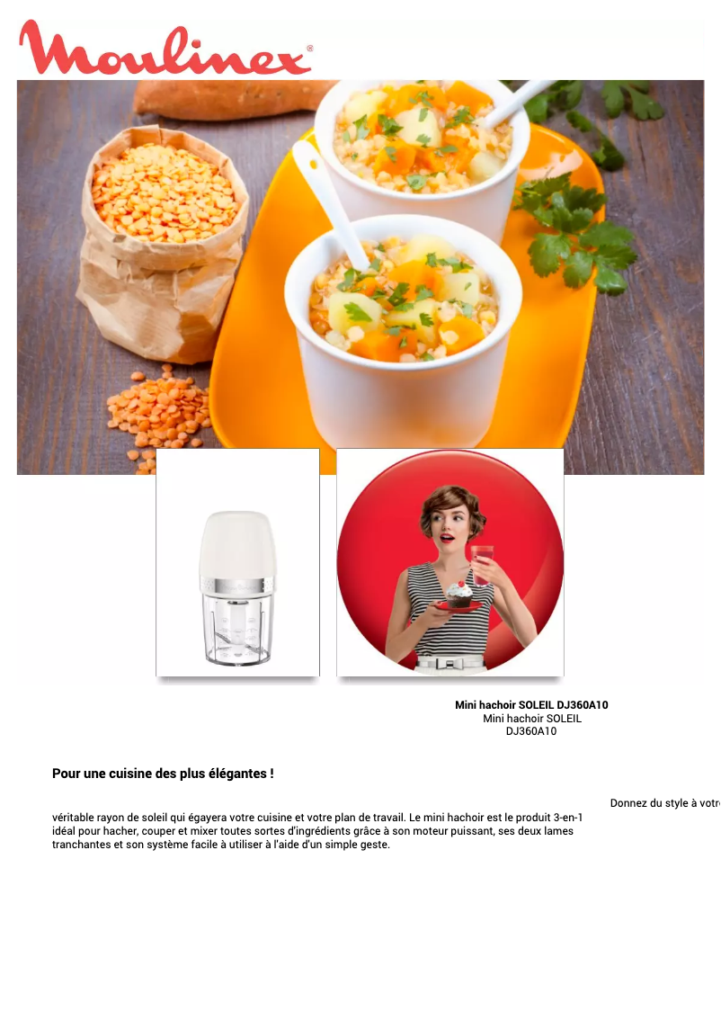 Page n°1 - Manuel utilisateur Moulinex Soleil DJ360A