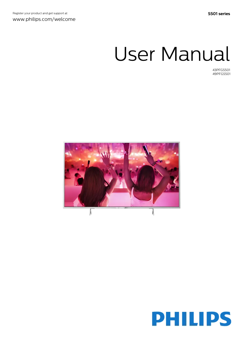 Page 1 de la notice Manuel utilisateur Philips 5500 series 43PFG5501