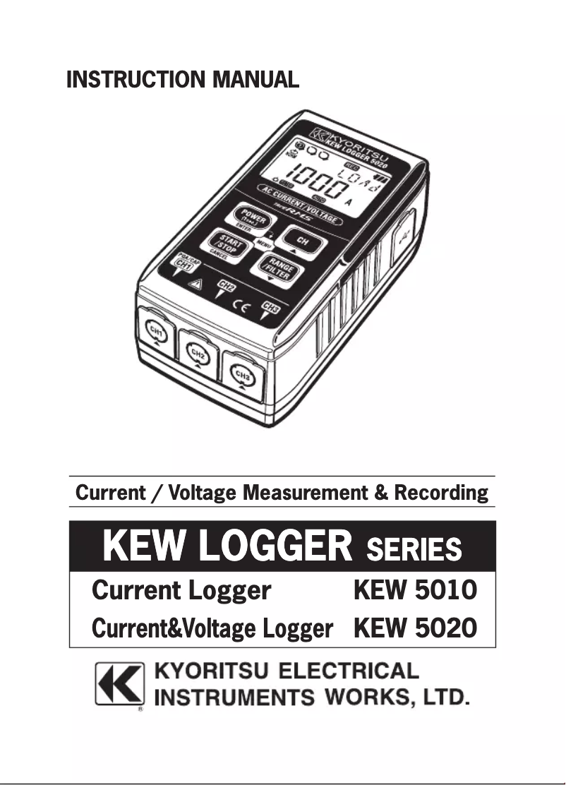 Page 1 de la notice Manuel utilisateur Kyoritsu KEW 5020