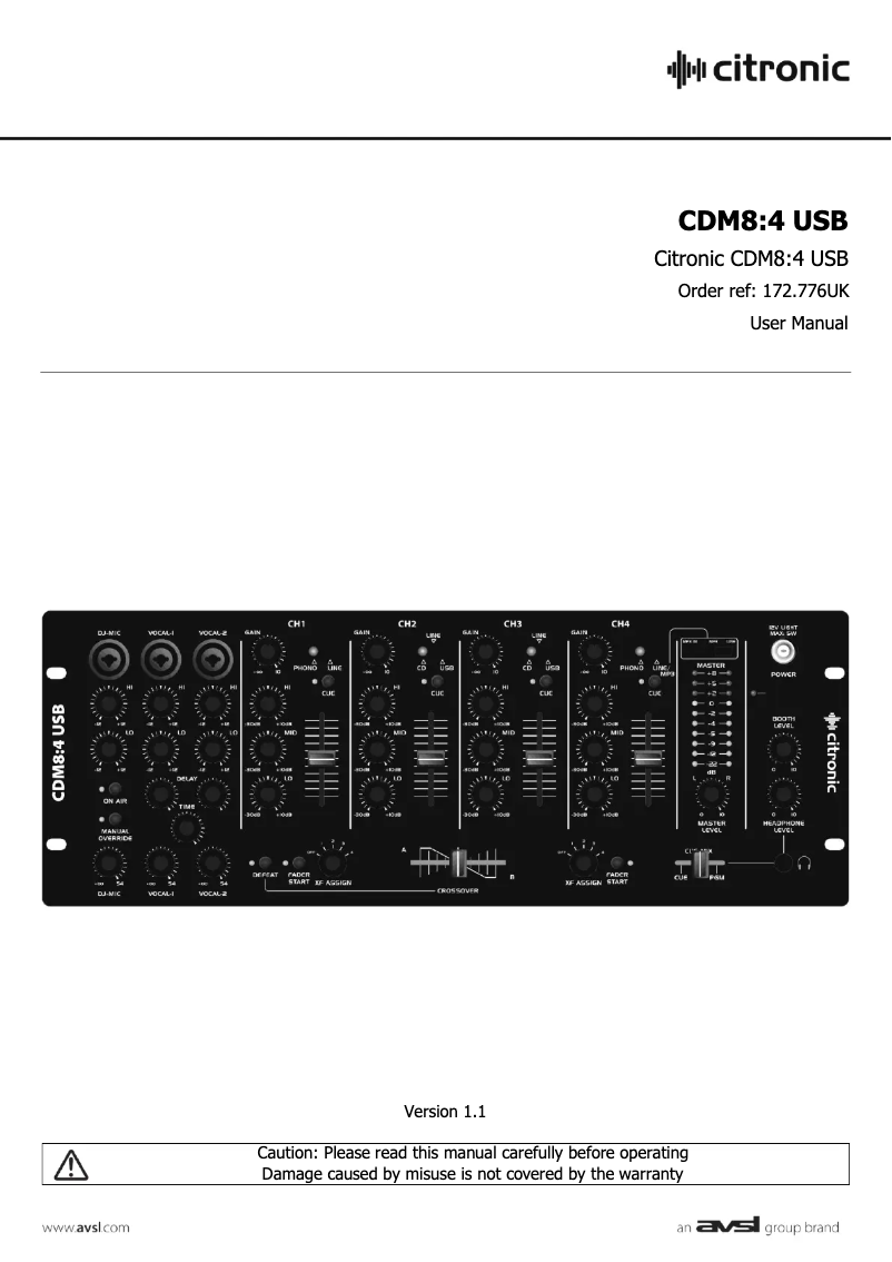 Image de la première page du manuel de l'appareil CDM8:4 mkV