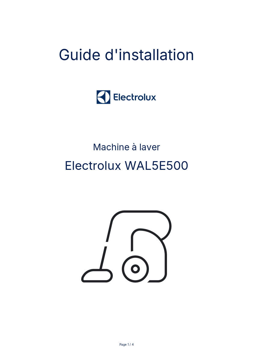 Image de la première page du manuel de l'appareil WAL5E500