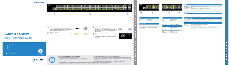 Page n°1 - Manuel utilisateur Lancom GS-3152X