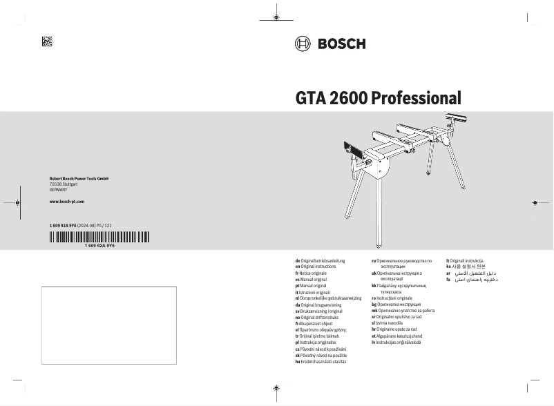 Página 1 del manual Manual de usuario Bosch GTA 2600 Professional