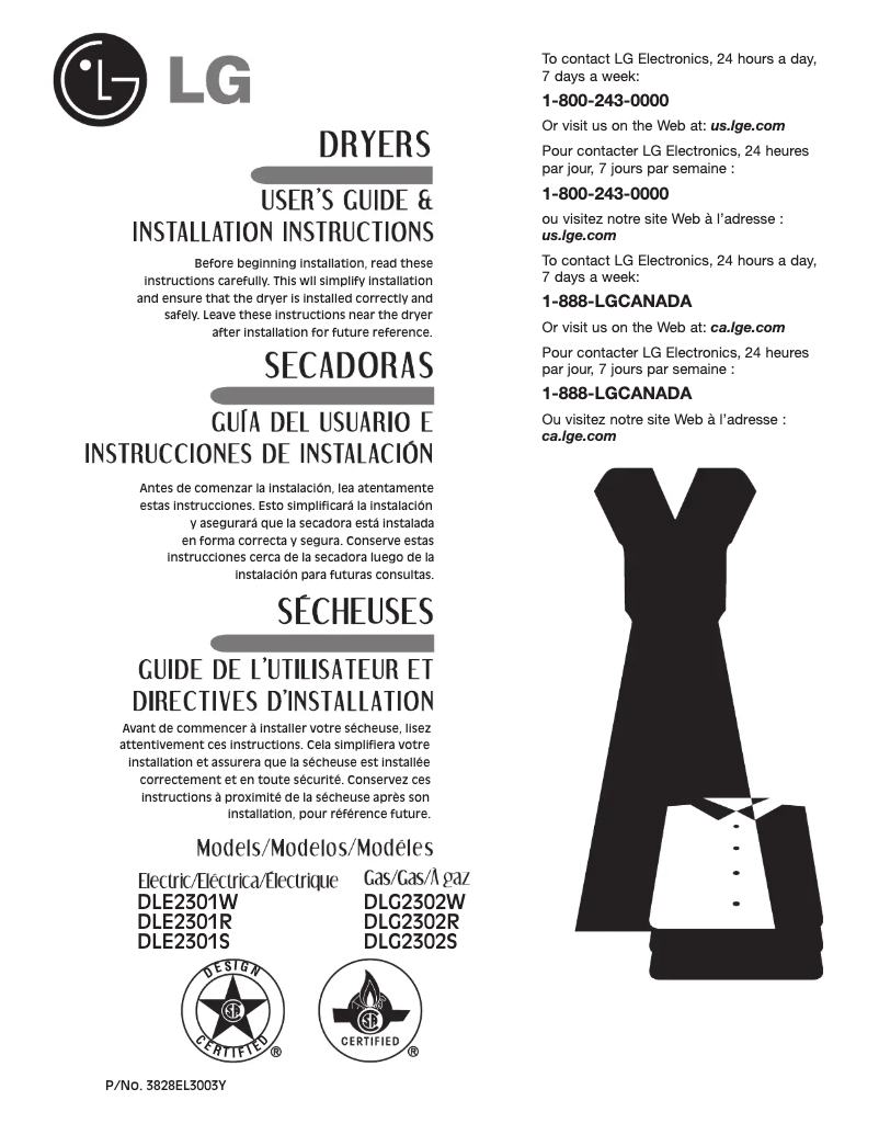 Image de la première page du manuel de l'appareil DLG2302S