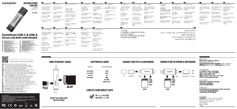 Page 1 de la notice Manuel utilisateur Axagon CRE-DAC
