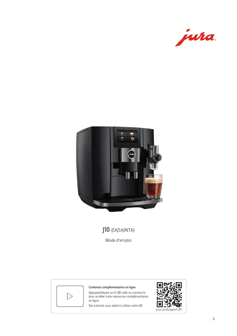 Image de la première page du manuel de l'appareil J10