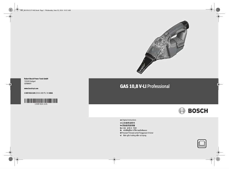 Page n°1 - Manuel utilisateur Bosch GAS 10,8 V-LI Professional