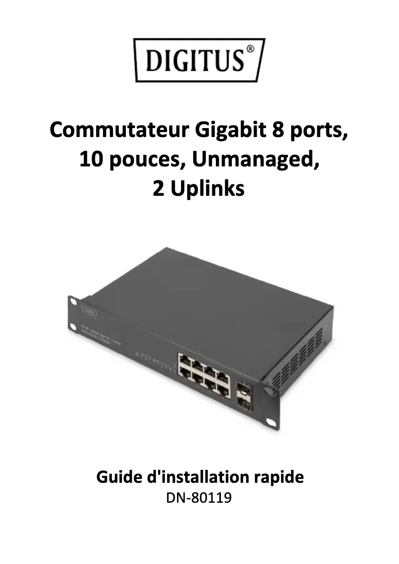 Page 1 de la notice Manuel utilisateur Digitus DN-80119