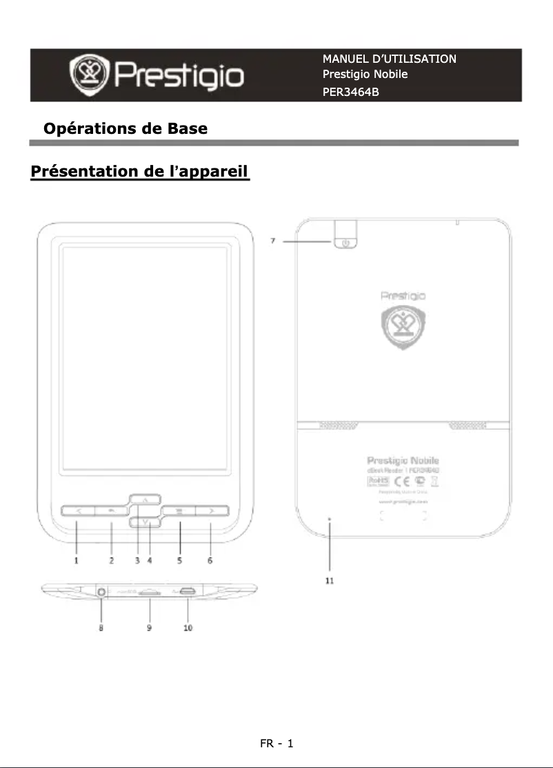 Page n°1 - Manuel utilisateur Prestigio Nobile PER3464B