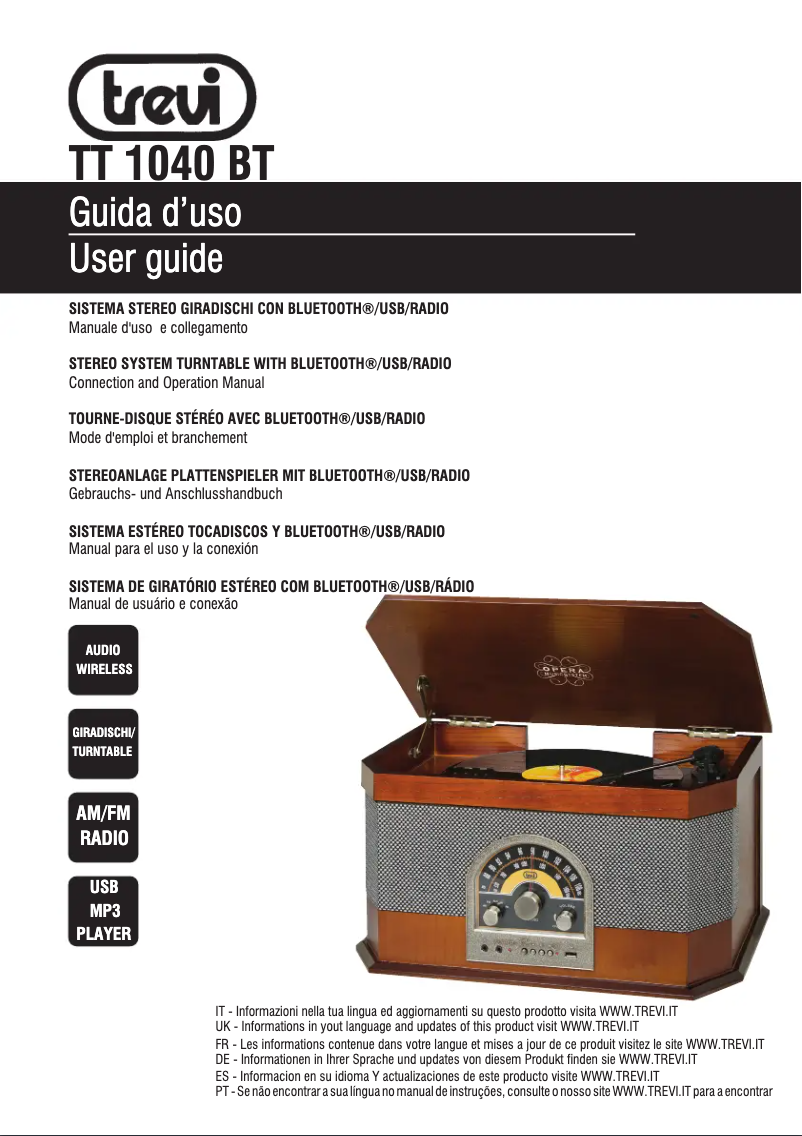 Page 1 de la notice Manuel utilisateur Trevi TT 1040 BT