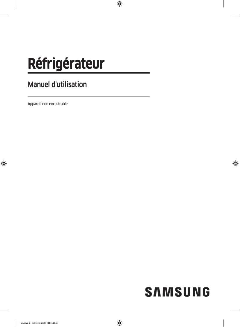 Page 1 de la notice Manuel utilisateur Samsung RB53DG706CS9