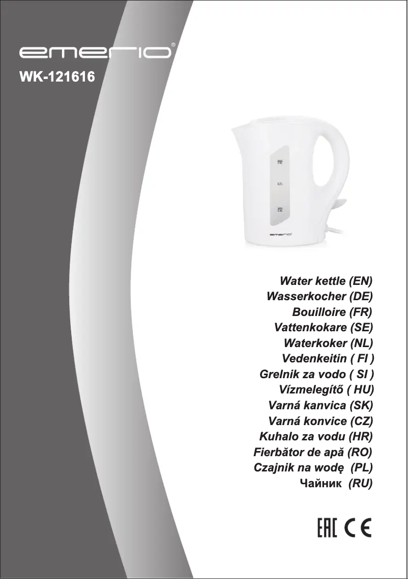 Page n°1 - Manuel utilisateur Emerio WK-121616