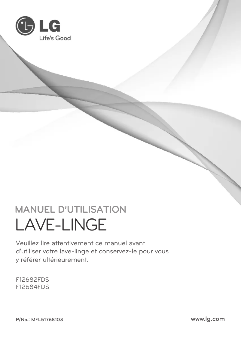 Page 1 de la notice Manuel utilisateur LG F12682FDS