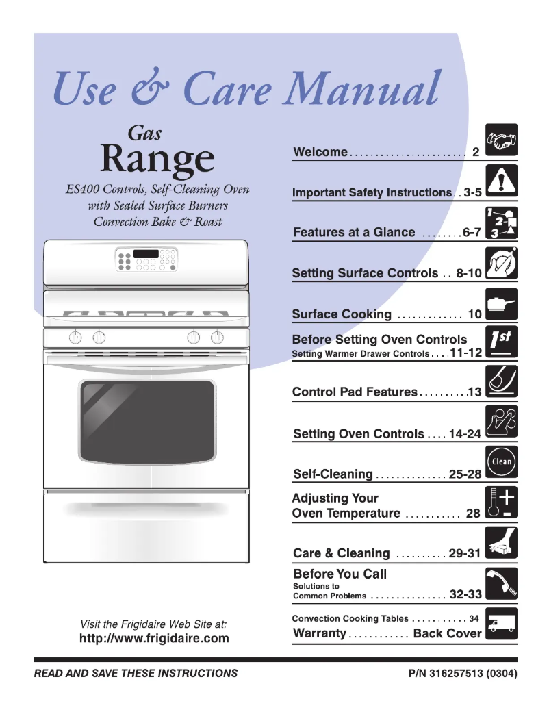 Page n°1 - Manuel utilisateur Frigidaire PLGF389CC