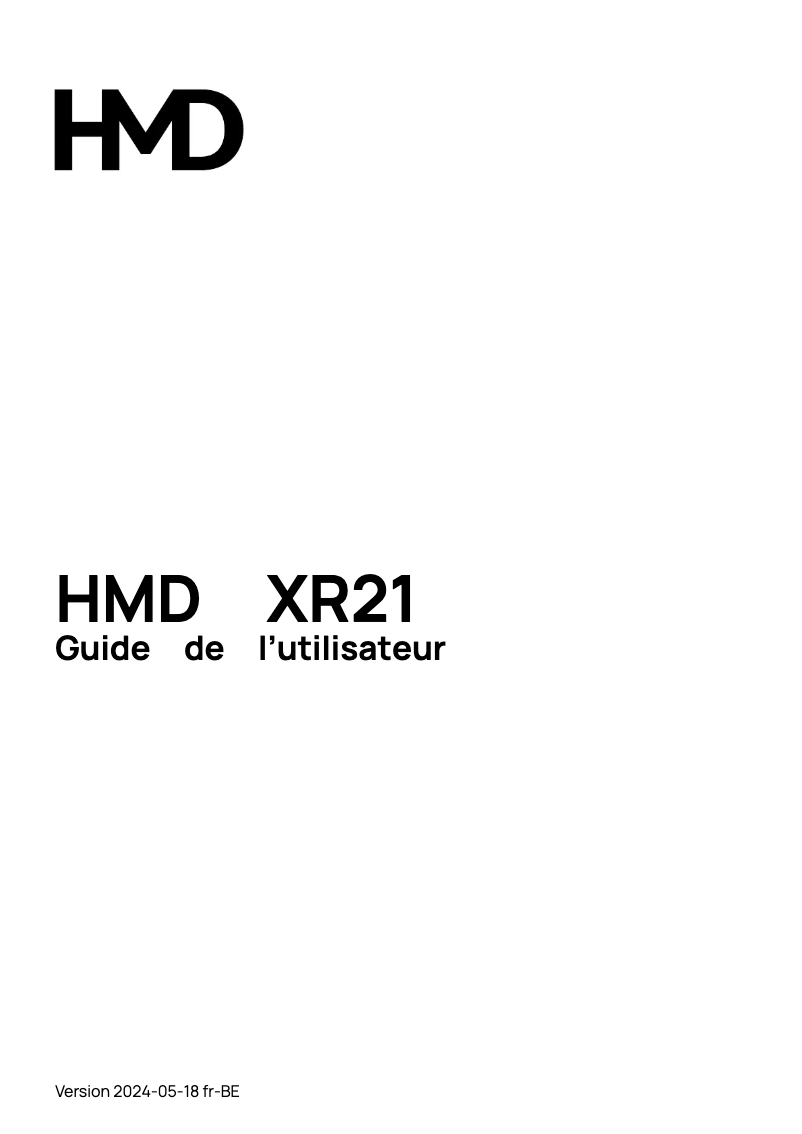 Page 1 de la notice Manuel utilisateur HMD XR21