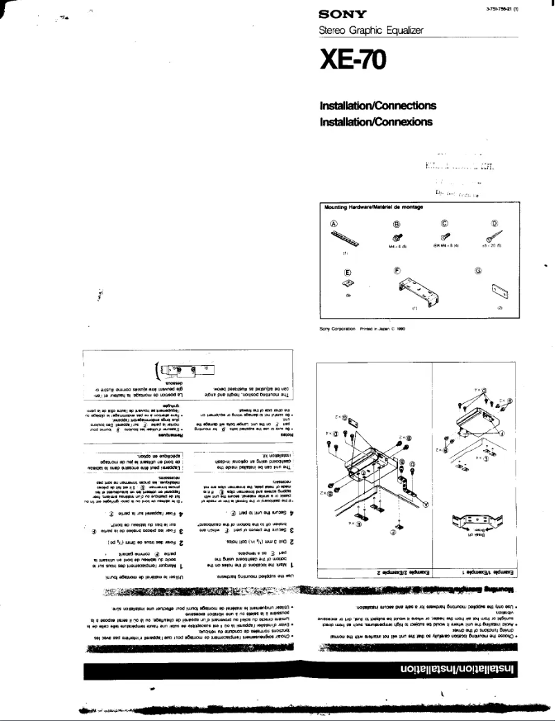 Page n°1 - Manuel utilisateur Sony XE-70