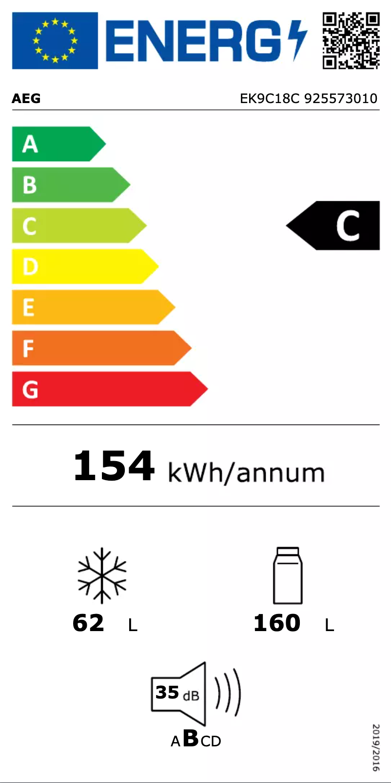 Page n°1 - Label énergétique AEG EK9C18C