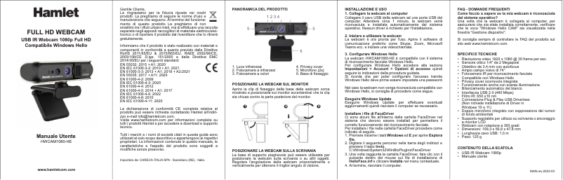 Image de la première page du manuel de l'appareil HWCAM1080-HE