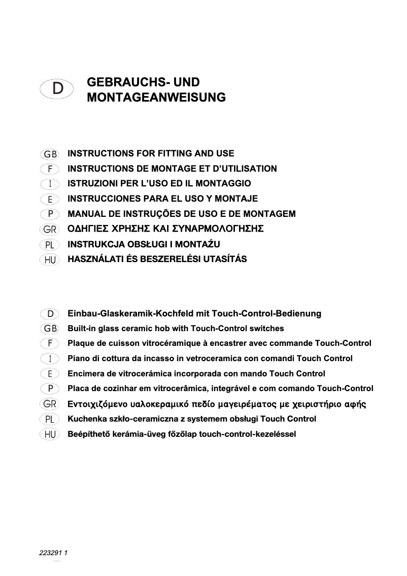 Page n°1 - Manuel utilisateur Teka VR TC 90 OC