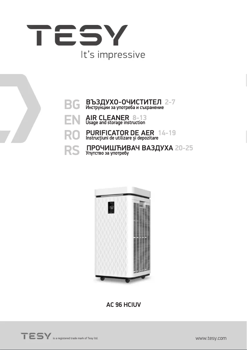 Página 1 del manual Manual de usuario Tesy AC 96 HCIUV