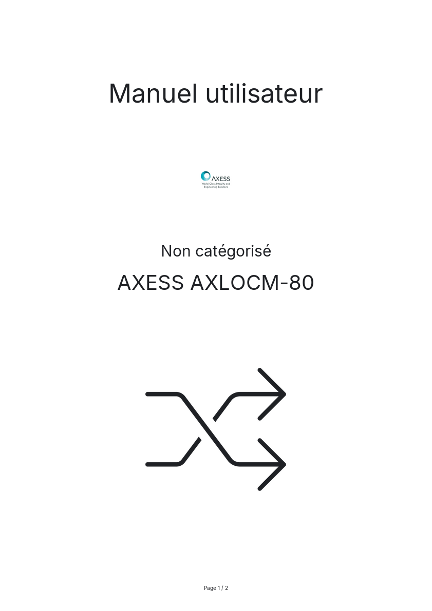 Page n°1 - Manuel utilisateur AXESS AXLOCM-80