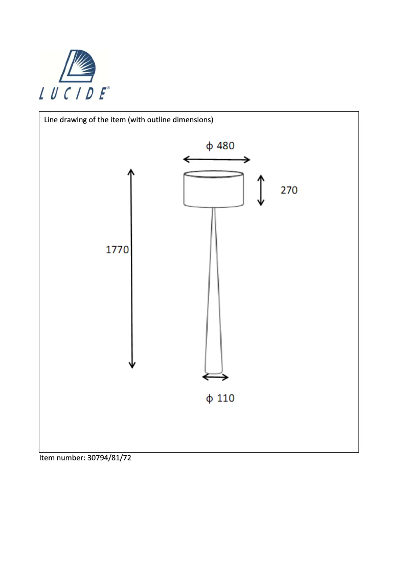 Page 1 de la notice Manuel utilisateur Lucide Conos 30794/81/72