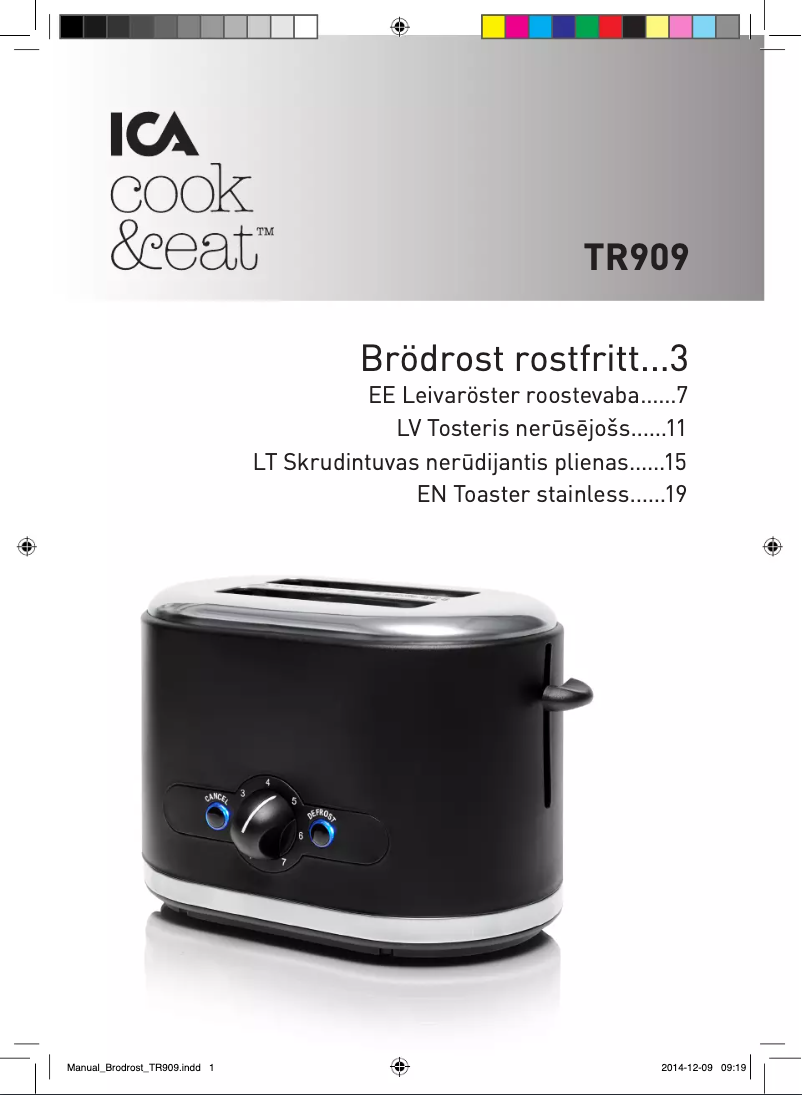 Page n°1 - Manuel utilisateur ICA TR909