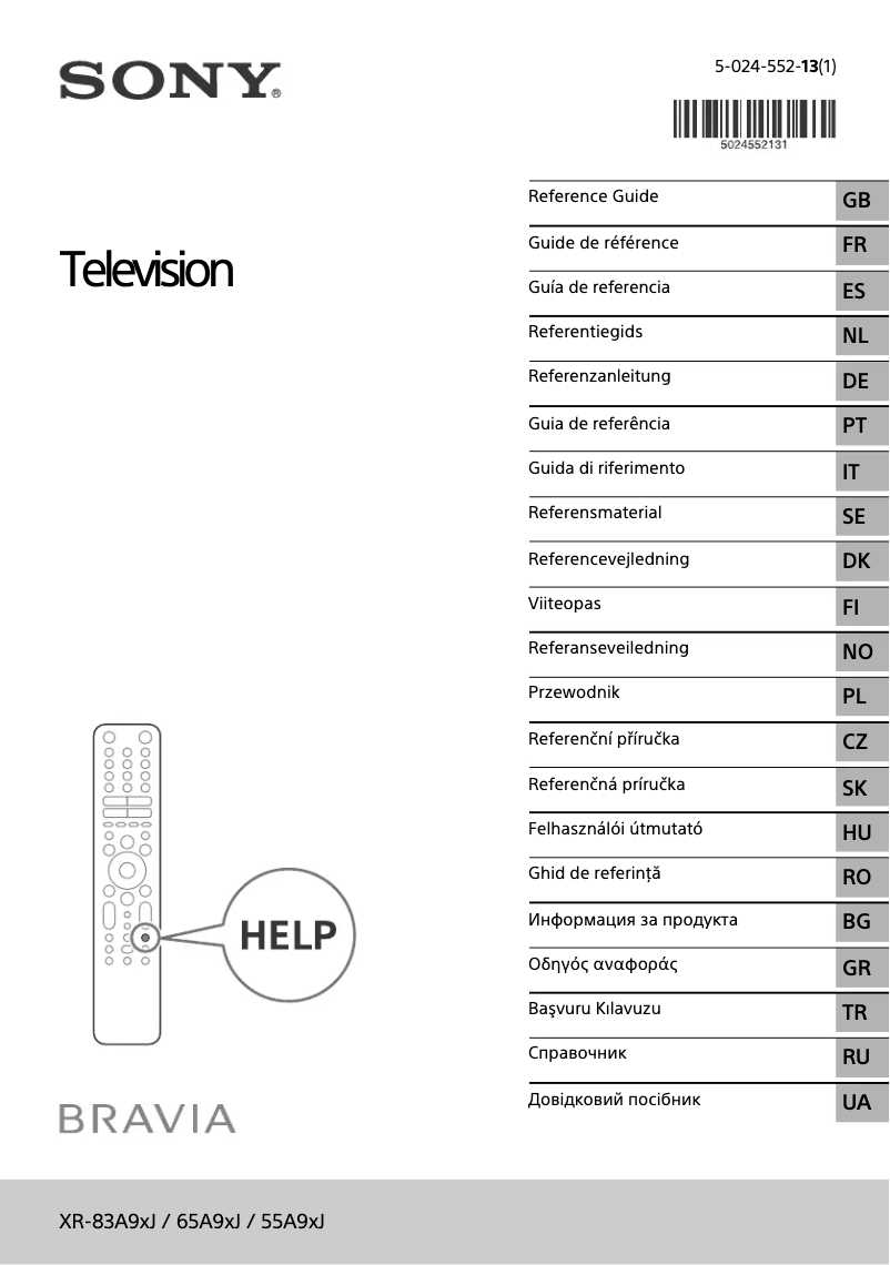 Page 1 de la notice Manuel utilisateur Sony Bravia XR-83A90J