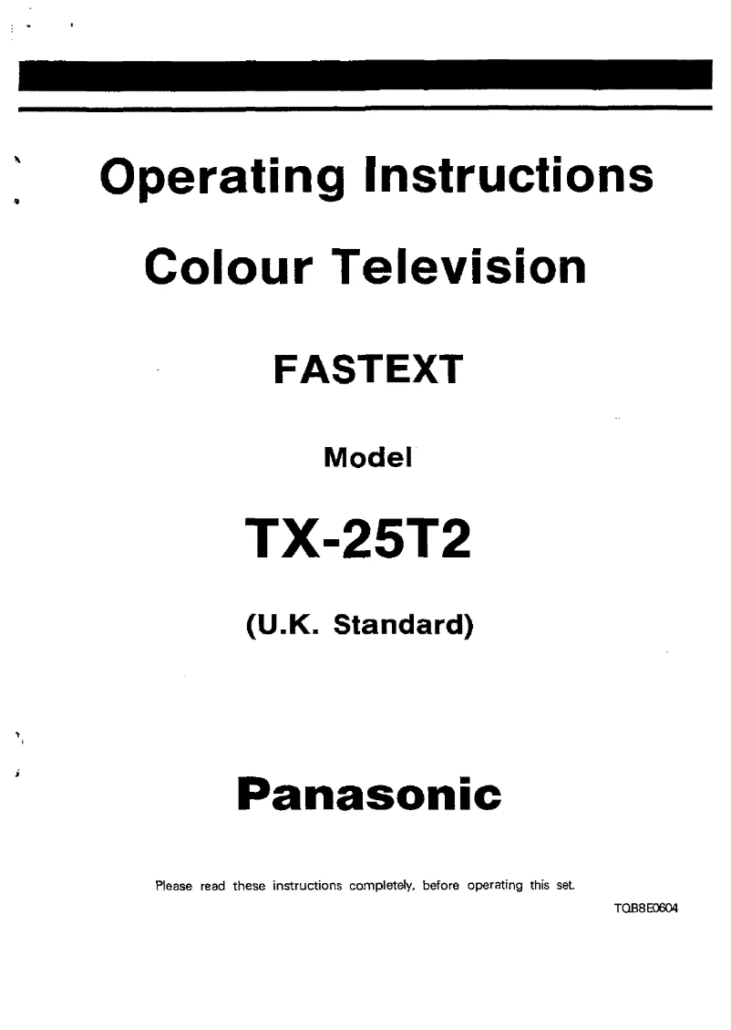 Imagen de la primera página del manual del dispositivo TX-25T2