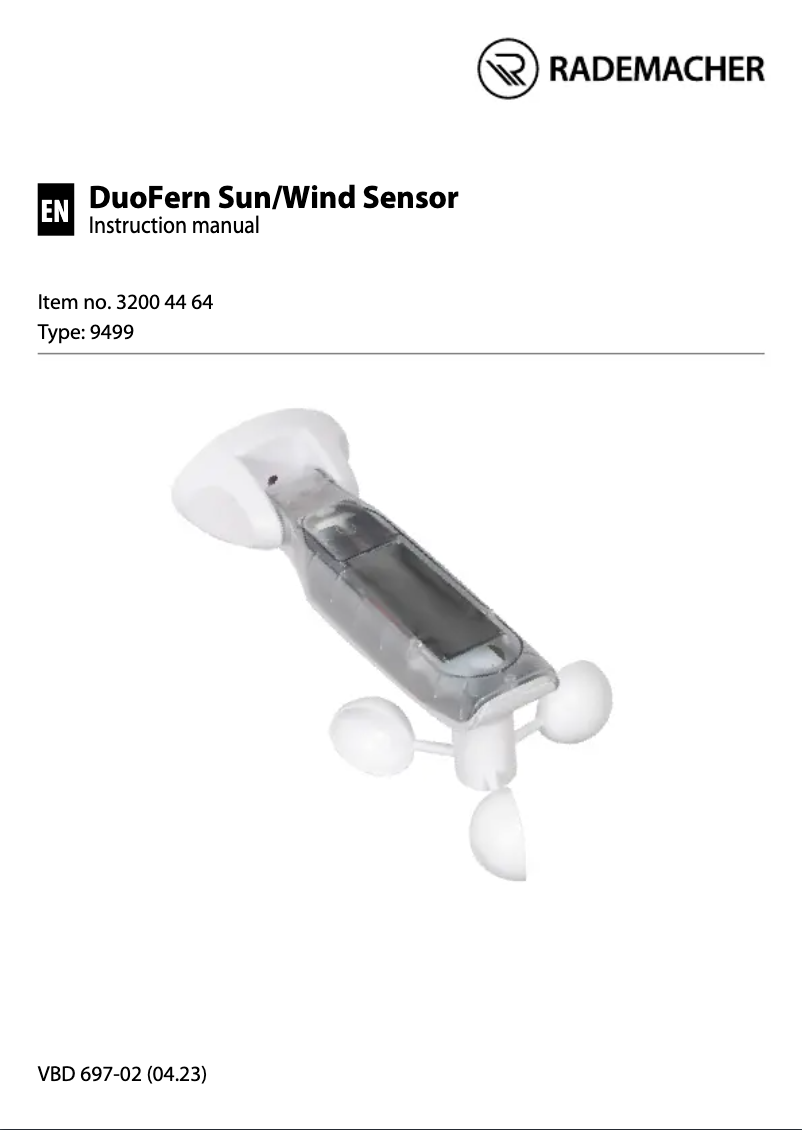 Page 1 de la notice Manuel utilisateur RADEMACHER DuoFern 9499