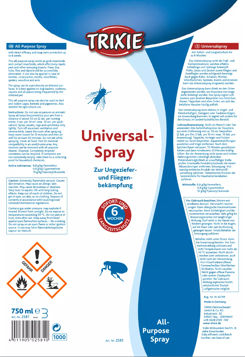 Page n°1 - Manuel utilisateur Trixie Universal-Spray 2581