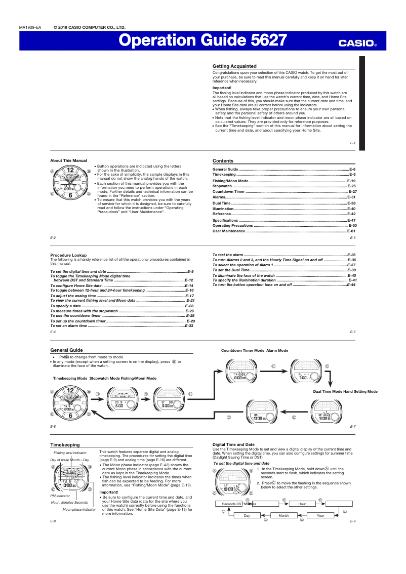 Page 1 de la notice Manuel utilisateur Casio Collection WSC-1250H-1AVEF