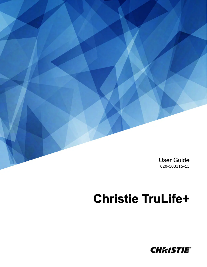Page n°1 - Manuel utilisateur Christie TruLife+