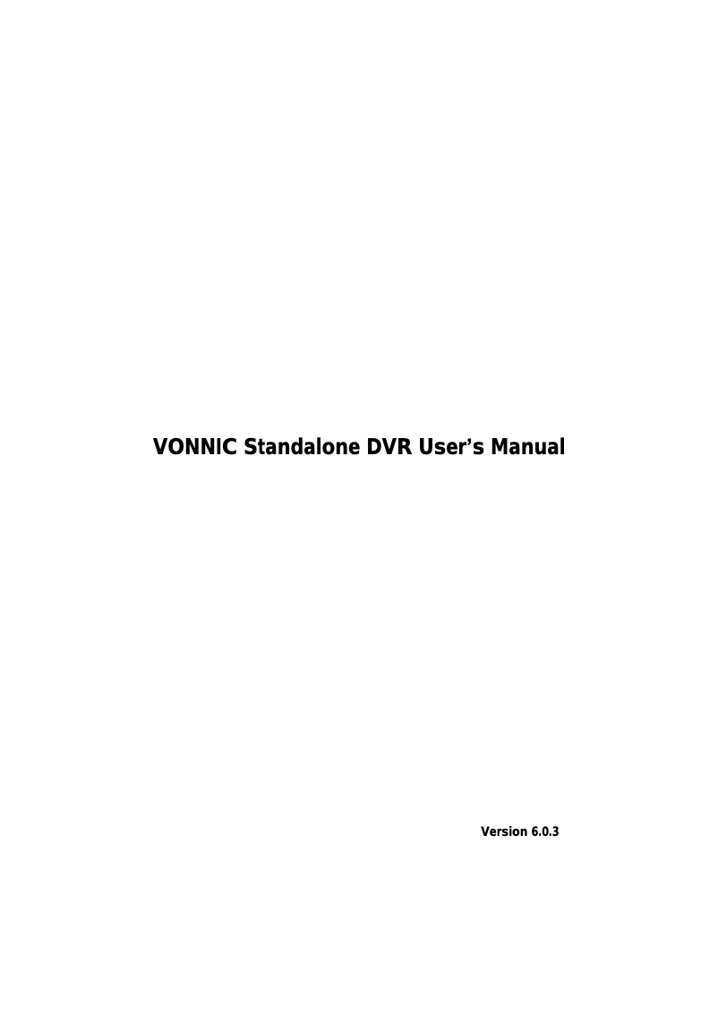 Page 1 de la notice Manuel utilisateur Vonnic DVR-C5508HMF