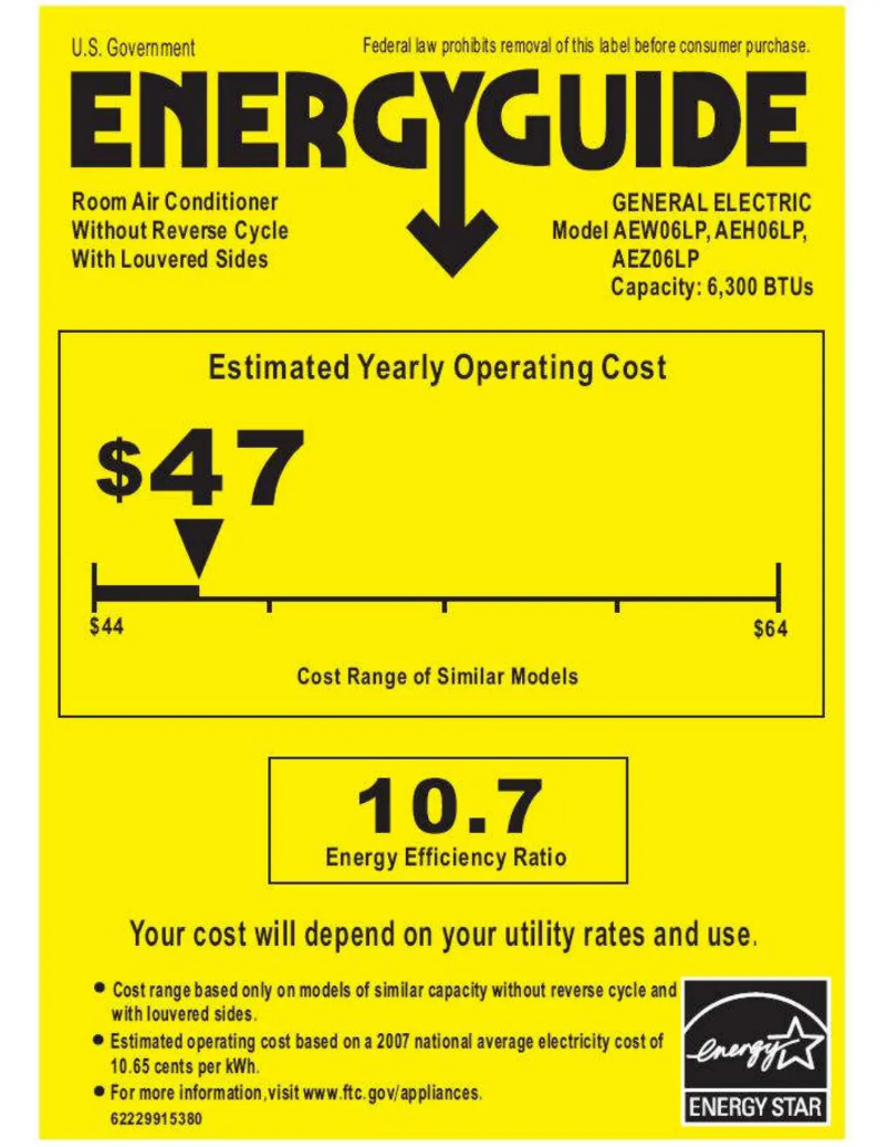 Image de la première page du manuel de l'appareil AEW06LP