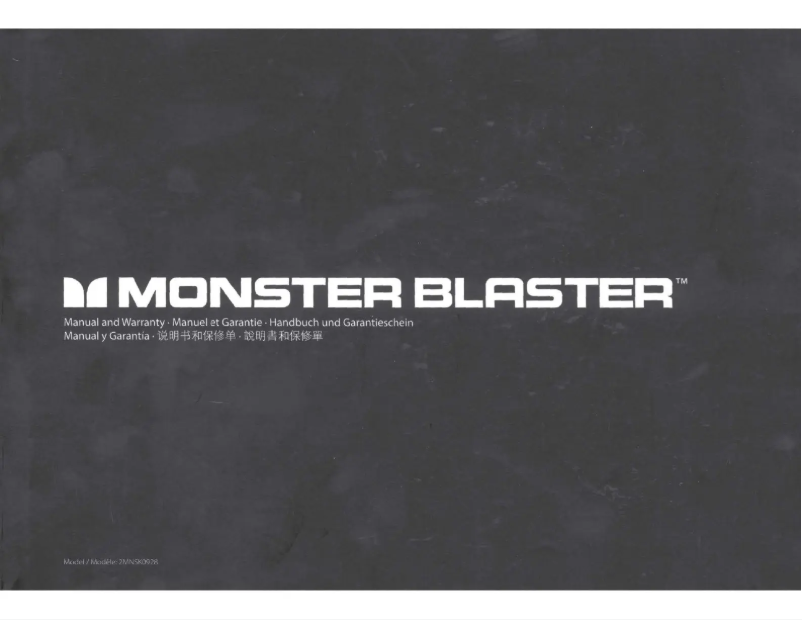 Page 1 of the manual User Manual Monster Blaster 3.0